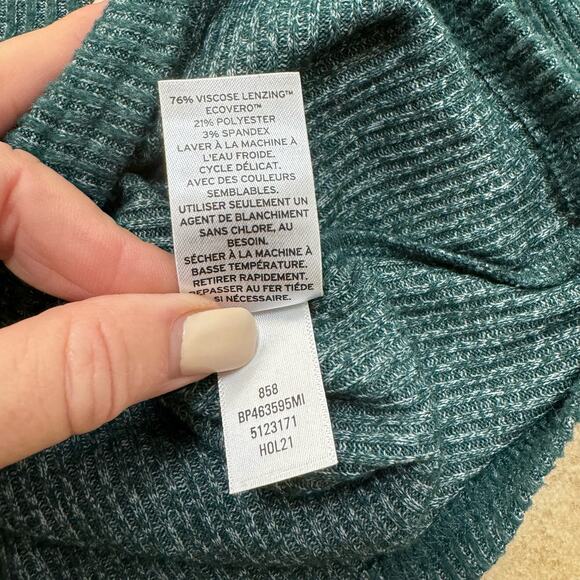 BP Ribbed Cropped Turtleneck Lightweight Sweater Women’s Small Green Soft - Picture 8 of 9